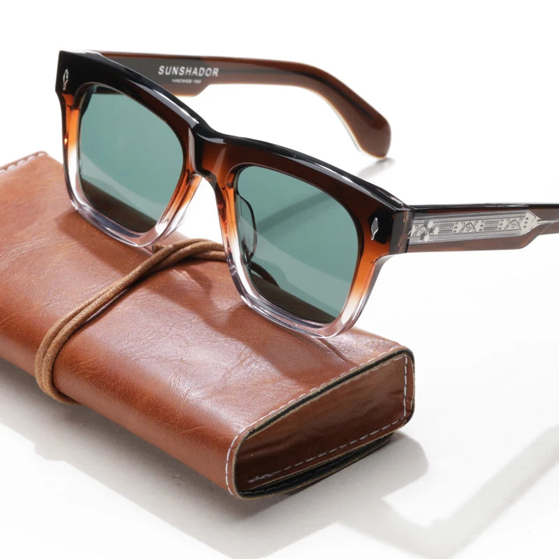 Fashion Design Handmade Square Acetate Sunglasses For Men Women Classic Sunglasses outdoor UV400 Protection Logo Customization