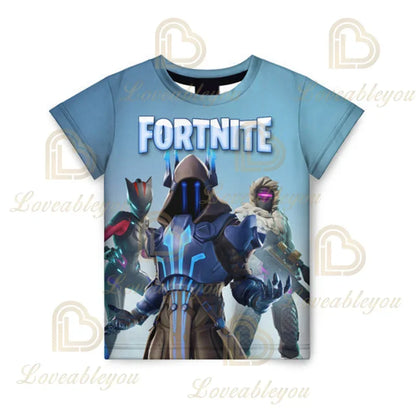 New Fortnite Summer T-Shirt Boys Cartoon Cute Tee Short Sleeve Shirt Men Women Children T-shirts Teenager Tee Streetwear Tops