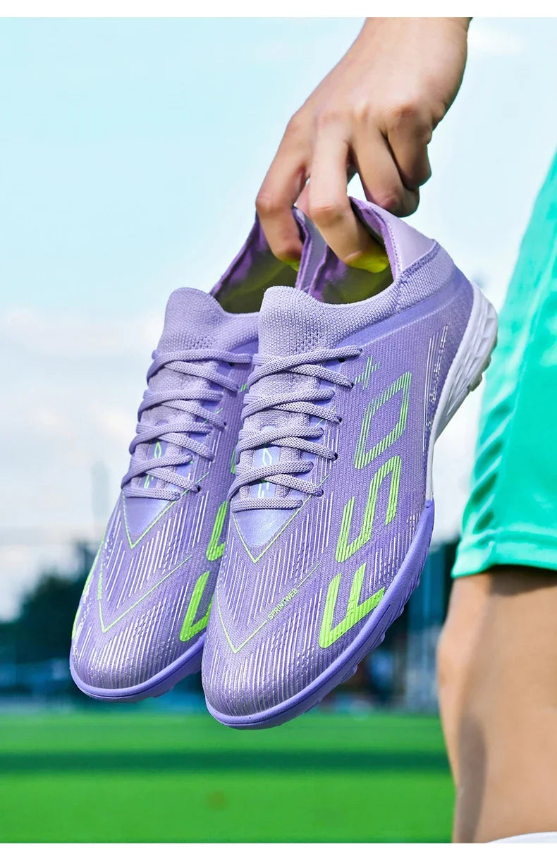 Nouvelles chaussures de football pour hommes, chaussures de futsal d'intérieur antidérapantes, crampons de match de haute qualité, chaussures de football, baskets, chaussures montantes pour terrain gazonné et extérieur