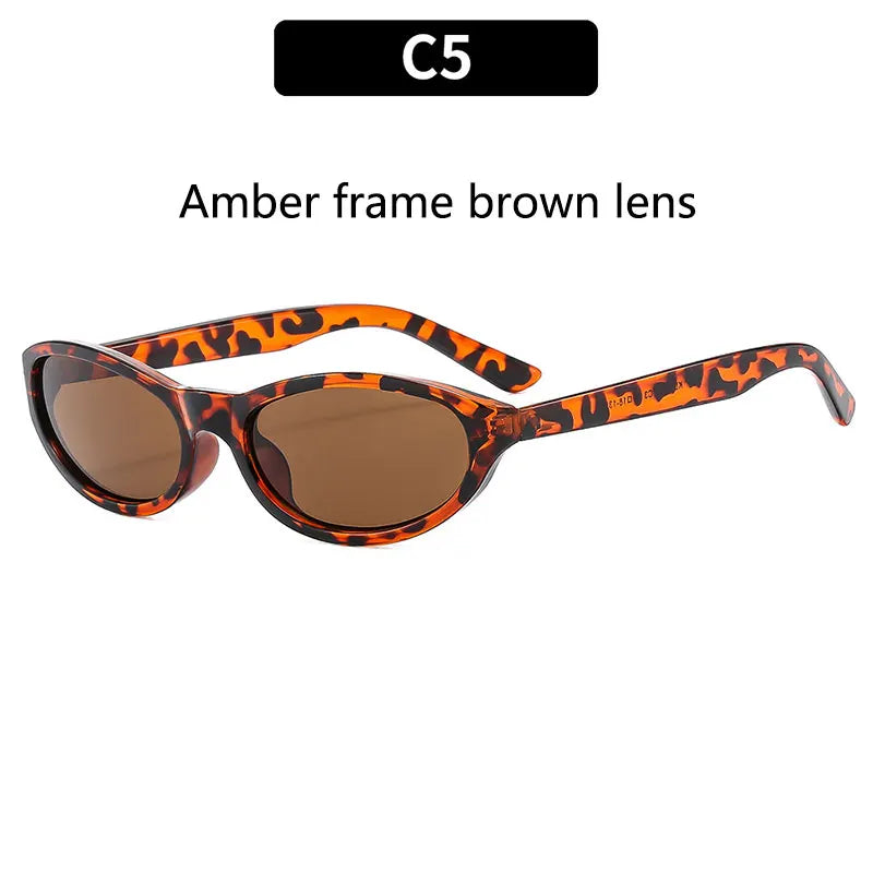 BOYSEEN Men's Hip Hop Style Sunglasses Narrow Frame Orange Eyewear UV400 Travel Beach Sunglasses U400
