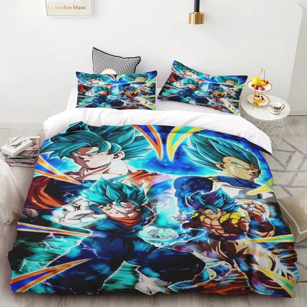 Комплект плик за завивка Goku Dragon Ball за тийнейджъри, спален комплект с калъф за юрган за деца и момчета, най-добри подаръци, декор за спалня Queen King