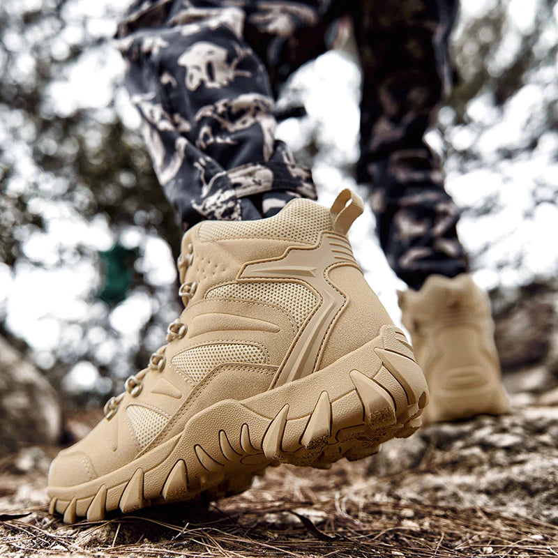 Upgraded Tactical Combat Training Boots Male Outdoors Camping Anti-wear Rapid Response Hiking Shoes Fishing Hunting Sneakers Men