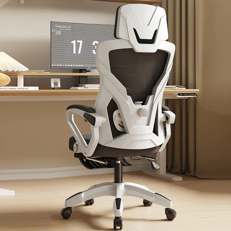 Scaun ergonomic rabatabil, scaun de birou confortabil, scaun de calculator pentru casă, cămin studențesc, scaun de gaming cu suport pentru picioare