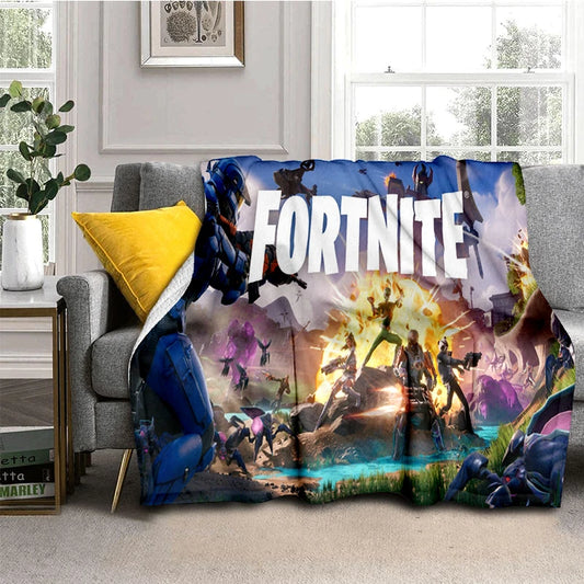 Fortnite Game Flannel Blanket Unisex Soft Warm Throw Blanket for Bedroom Living Room Bed Travel Camping Sofa Decoration Supplies