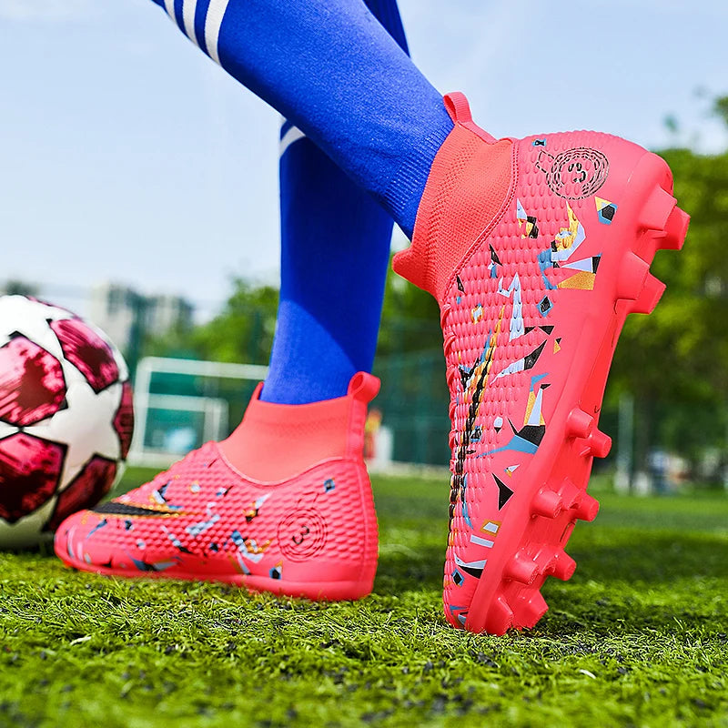 Profesionální pánské kopačky na fotbal, vysoké sportovní boty na venkovní použití, AG/FG, dlouhé kolíky, pro umělou trávu, trénink i zápas