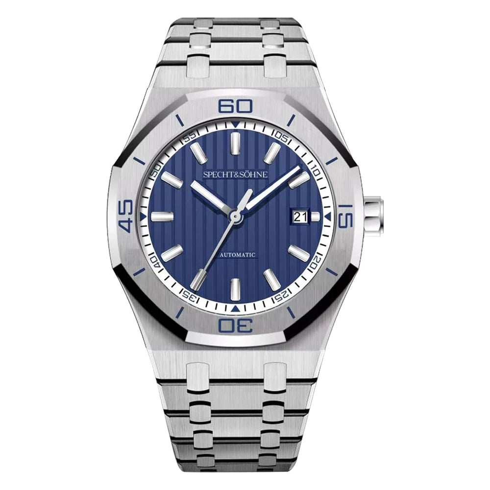 Specht & Sohne New 40mm Men Automatic Mechanical Watches Men Luxury Stainless Steel Watch Rubber Relogio Masculino Waterproof