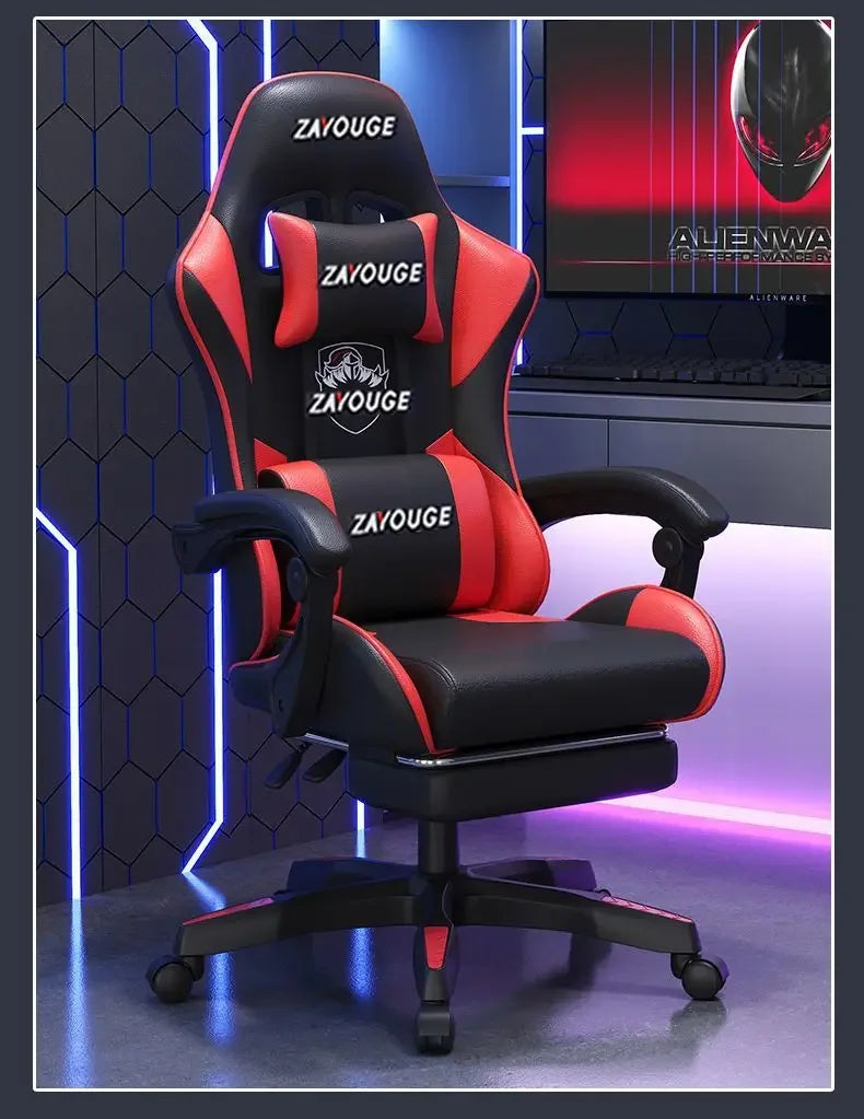 Chaise de jeu ergonomique pour le bureau à domicile, idéale pour les longues heures de travail, les streamers, chaise de jeu pivotante à dossier inclinable réglable, chaise de jeu confortable.