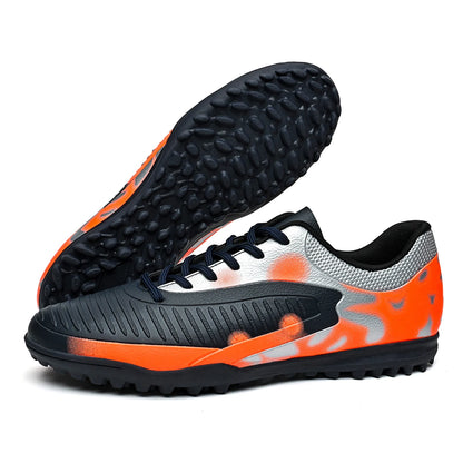 Chaussures de football TF pour adultes, économiques, en tissu PU mélangé, crampons en caoutchouc durables, antidérapantes, pour les passionnés de football amateur.