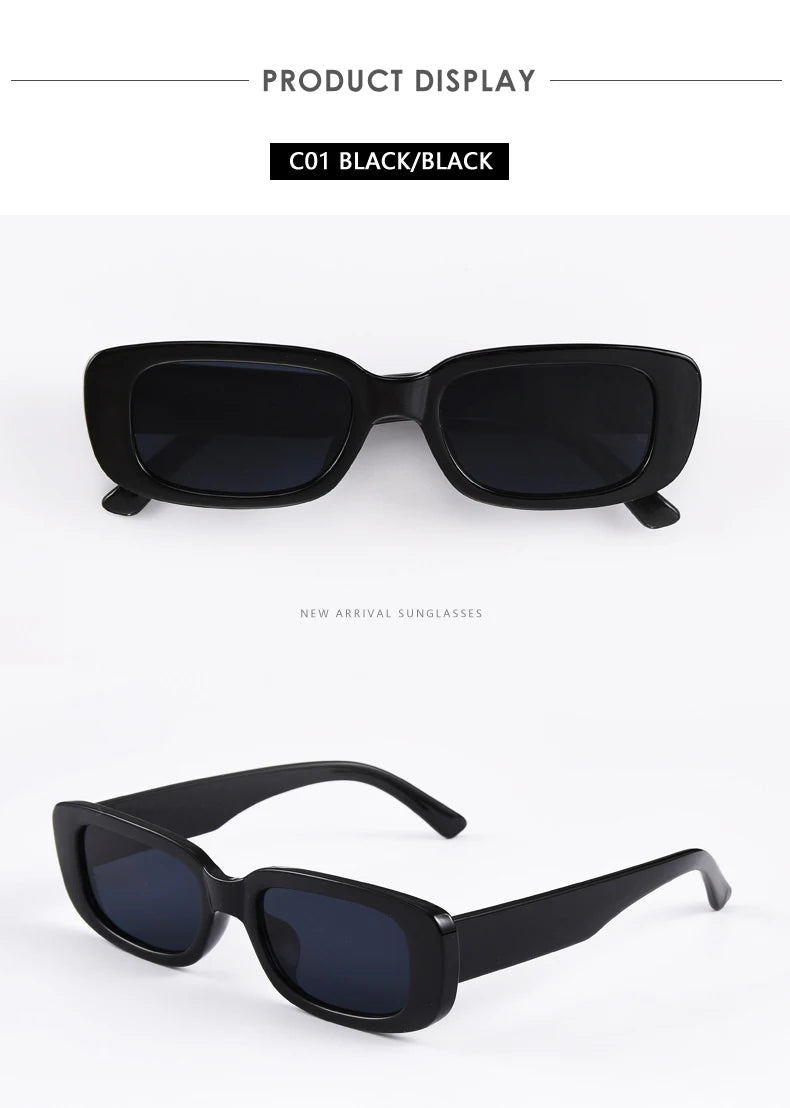 Square Sunglasses Men Rectangle Brand Designer Small Sun Glasses Male Retro Black Lens Driving Fishing Oculos UV400