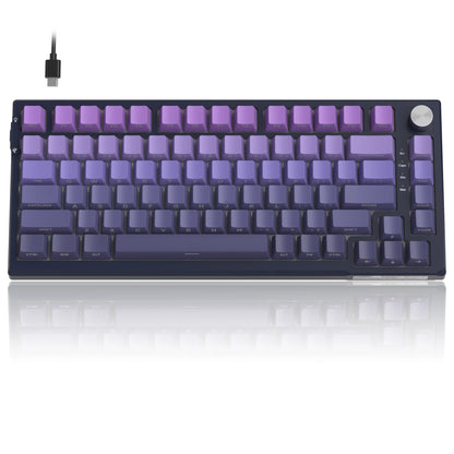 Teclado gaming mecânico MageGee SKY81 75%, RGB, gasket mount, hot-swappable, com fios, personalizável, som cremoso, amortecimento acústico e botão rotativo
