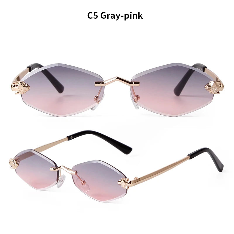 SORVINO 2024 Women Luxury Brand Designer Sunglasses New Polygonal Small Rimless Rhombus Sun Glasses Female Retro Eyewear