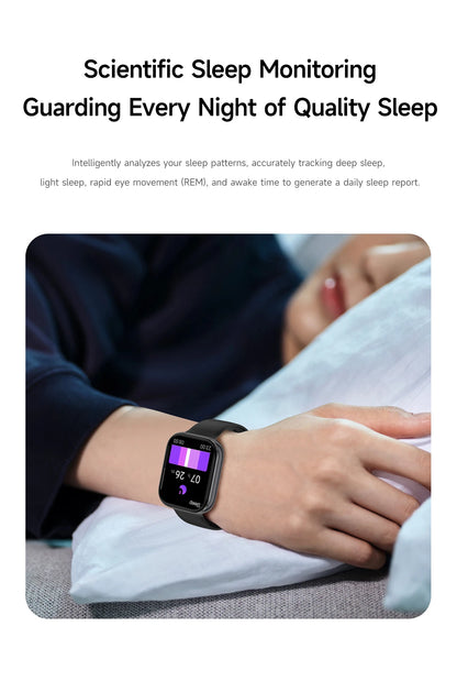 New 1000mAh Battery Smart Watch Women Heart Rate Sleep Monitoring Bluetooth Call IP68 Waterproof Smartwatch Men For Android IOS