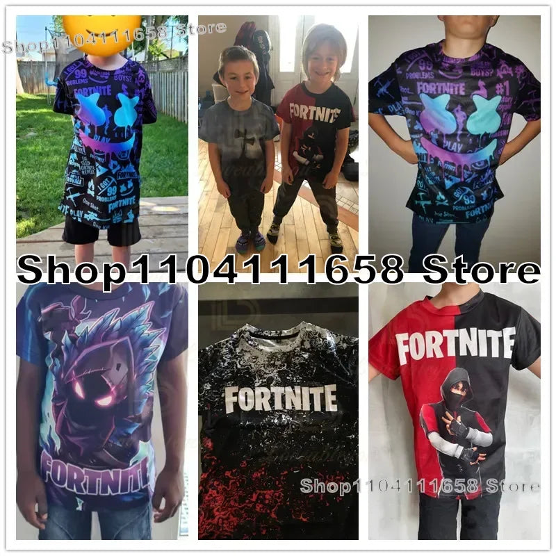 T-shirt de verão Raven Ultima Knight F-Fortnite, t-shirt masculina com estampado 3D Banana Peely, tops de jogo Battle Royale, presentes de aniversário