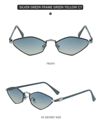 Small Frame Hexagon Punk Sunglasses Women 2026 Luxury Brand Polygon Sun Glasses For Ladies Classic Shades Cat Eye Eyewear