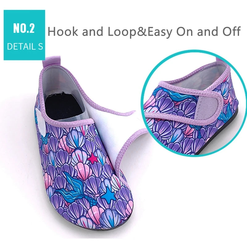 Sapatos aquáticos macios e dobráveis para rapaz e rapariga, para praia, verão, atividades ao ar livre, caminhar na água, natação, surf e mar, de secagem rápida