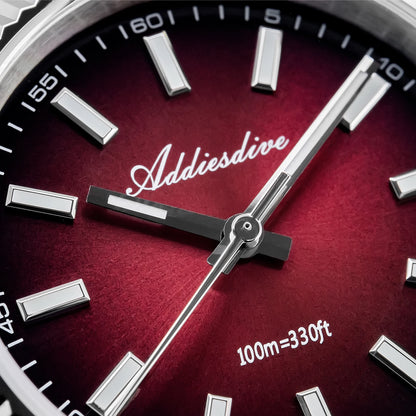 Reloj para hombre ADDIESDIVE AD2073, cristal de zafiro, 36mm, VH31, esfera sunburst, cuarzo, 10Bar, impermeable para buceo, luminoso