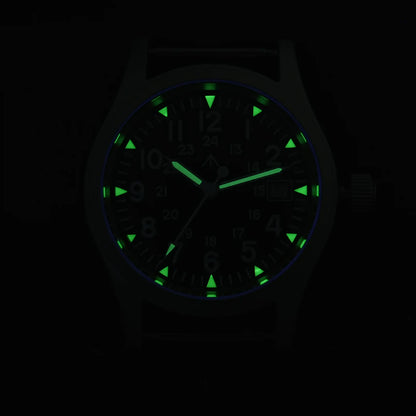 Militado ML05 38mm Military Field Watch VH31 Sweep Quartz Movement Domed Sapphire Crystal Waterproof 100M Super Luminous Watches