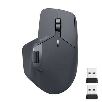 Mouse wireless ricaricabile multimodale Rapoo MT760L/MT760M, ergonomico, 4000 DPI, supporto fino a 4 dispositivi, Bluetooth