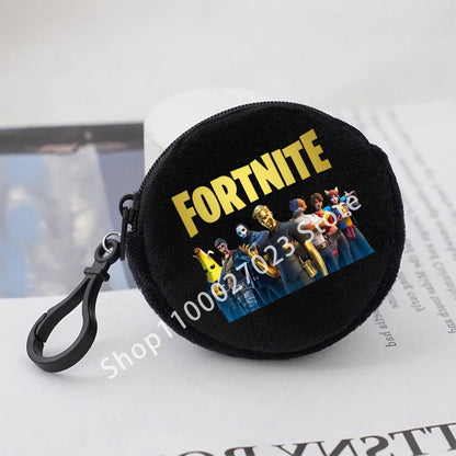 Fortnite Boys Girls Round Coin Purse Cute Fashion Cartoon Printing Large Capacity Cosmetic Bag Portable Handbag Birthday Gifts