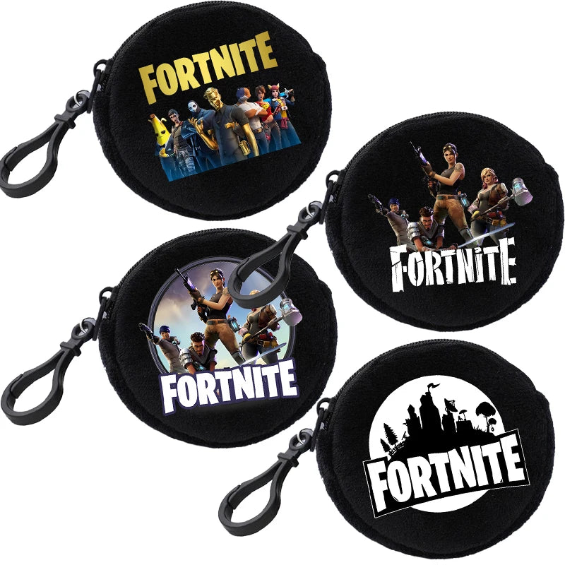 Fortnite Boys Girls Round Coin Purse Cute Fashion Cartoon Printing Large Capacity Cosmetic Bag Portable Handbag Birthday Gifts