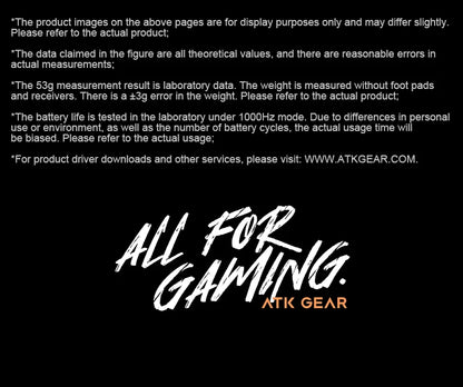 ATK Dragonfly A9 Ultra trådløs gamingmus PAW3950 ultralet tri-mode ergonomisk e-sports FPS-mus til gamere A9 SE Plus