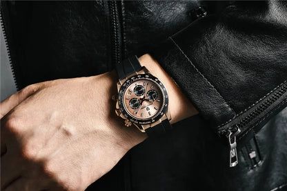 Nuevo original PAGANI DESIGN PD-1664 reloj de pulsera de lujo para hombre con movimiento de cuarzo japonés VK63, cristal de zafiro, cronógrafo impermeable dorado