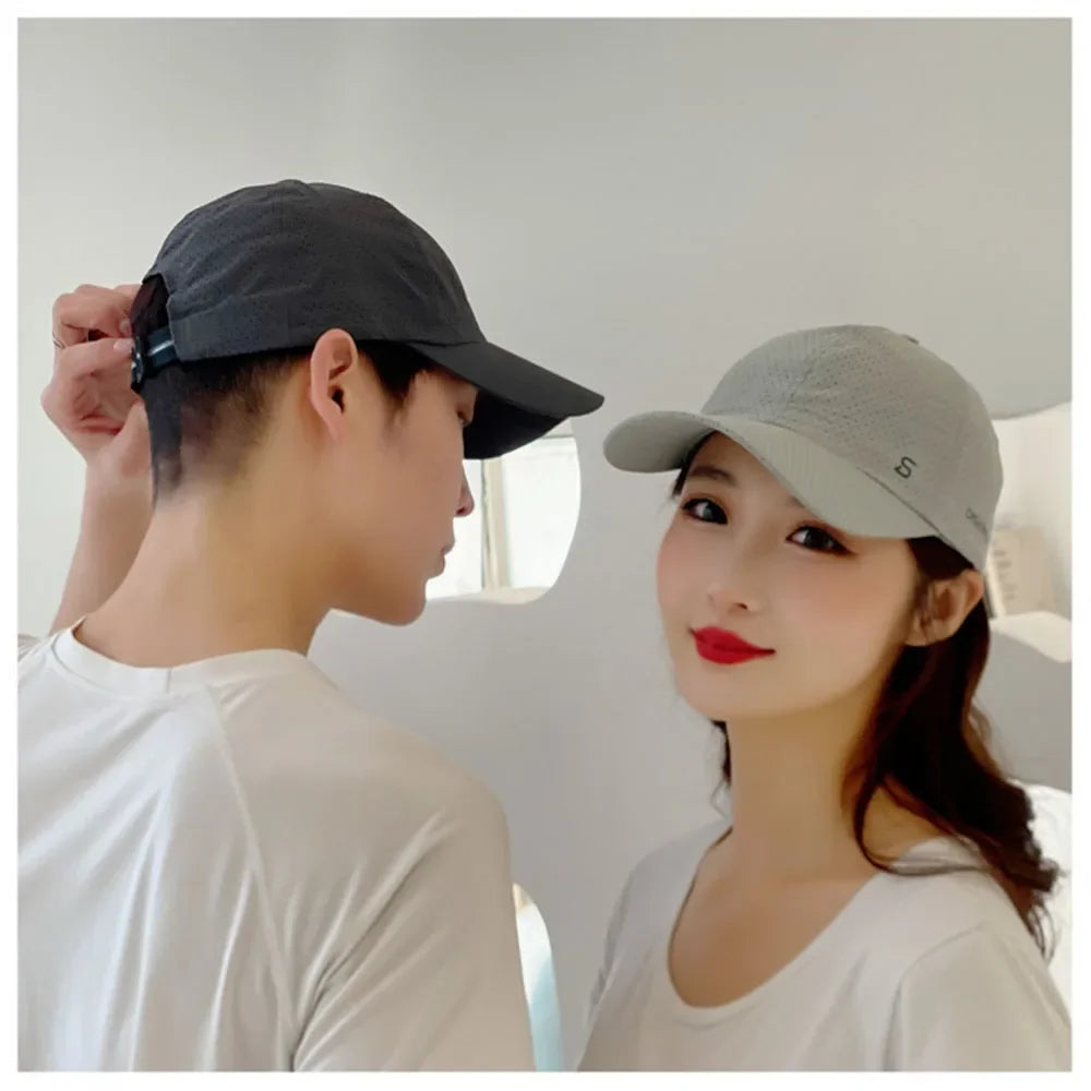 Men Women Mesh Moisture-Waging Quick Dry Baseball Cap Male Summer Female Originality Adjustable Breathable Sun Visor Fishing Hat