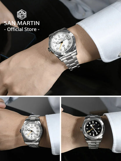 San Martin New 39mm NH34 BB GMT Automatic Mechanical Watch Sport Watch Sapphire Luminous Waterproof 100m for Men Relogio SN0054