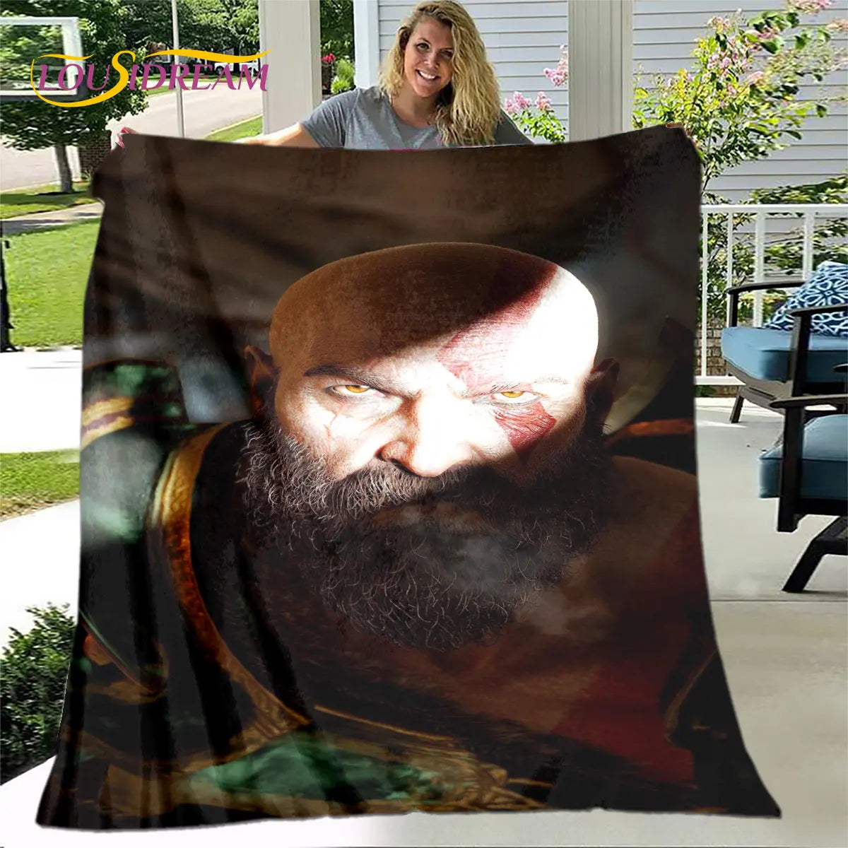 Game God of War Gamers Soft Plush Blanket,Flannel Blanket Throw Blanket for Living Room Bedroom Bed Sofa Picnic Cover Bettdecke