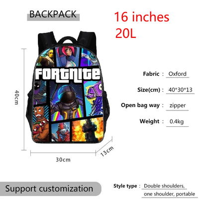 Fortnite School Bags Boys Girls Backpacks Large-capacity Knapsack High-quality Bookbags Fortnite Figure Laptop Bag Gift
