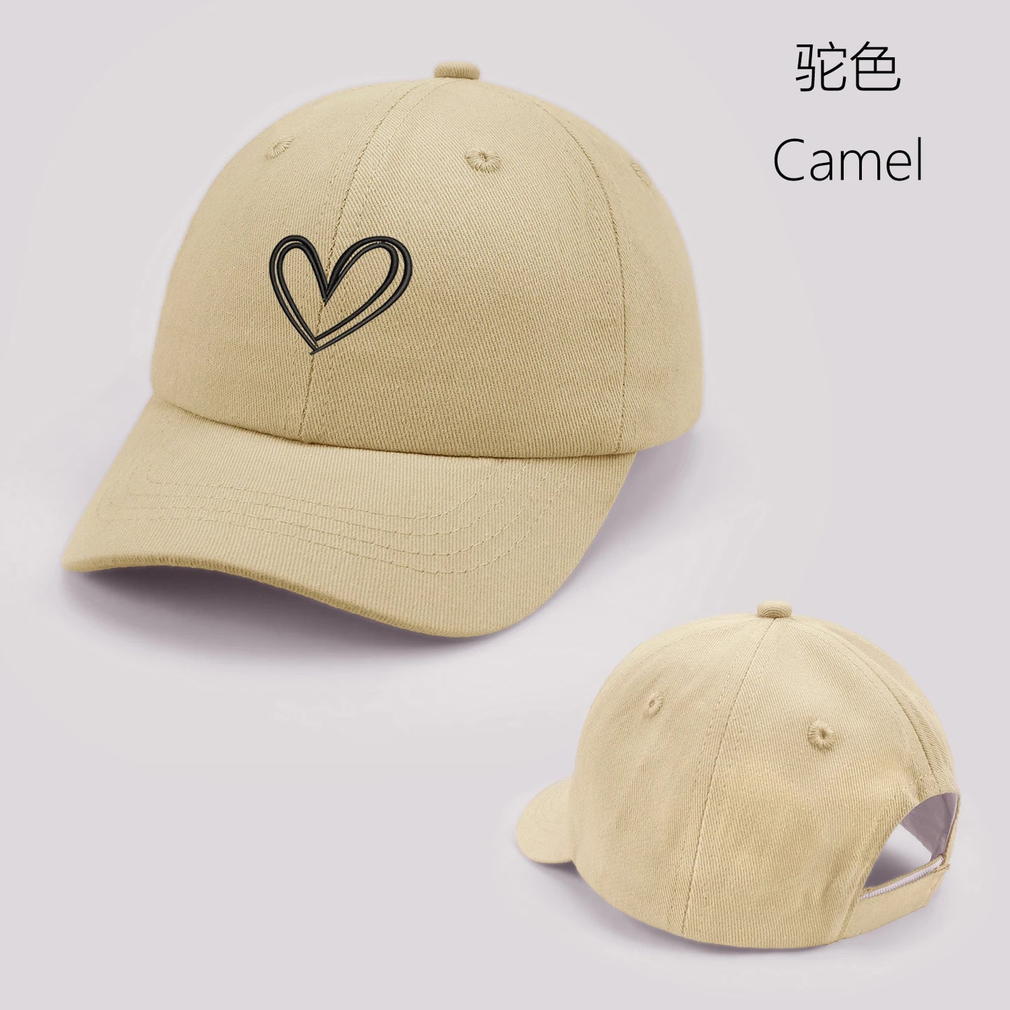 Cartoon heart-shaped Baby Baseball Cap Cute Solid Color Toddler Sun Hat with Ears Summer Adjustable Kids Boy Girl Peaked Cap ﻿