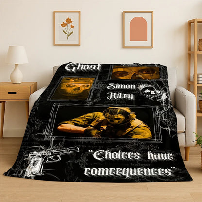Call of Duty COD War Game Cartoon Flannel Blanket Soft Warm Throw Blanket for Bedroom Living Room Bed Travel Camping Picnic