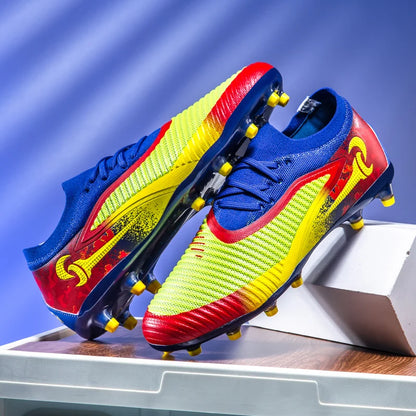 New Men Football Boots Match Adult Outdoor Sport Training Cleats Soccer Shoes Boys Long Spikes Breathable Non Slip Comfortable