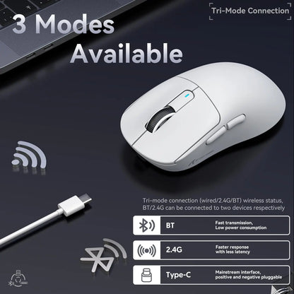 ATTACK SHARK X3 trådløs gamingmus PixArt PAW3395 49g SUPERLIGHT, BT/2.4G trådløs/kablet, 6 justerbare DPI op til 26000