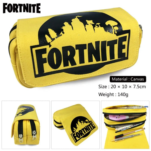 Детски несесер Fortnite, многофункционална кутия за ученически пособия, детски несесер с голям капацитет и двоен слой