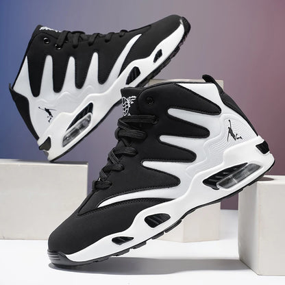 Chaussures de basketball montantes pour hommes, robustes et stables, baskets d'entraînement à lacets, unisexe, adaptées à la course, au sport, au basketball et à la marche. Cadeau idéal pour hommes, léger, confortable,
