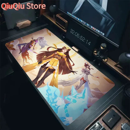 Podkładka pod mysz Amaterasu Kiriko Overwatch, mata na biurko z podkładką, akcesoria gamingowe Prime Gaming, XXL mata pod klawiaturę i podkładka ochronna