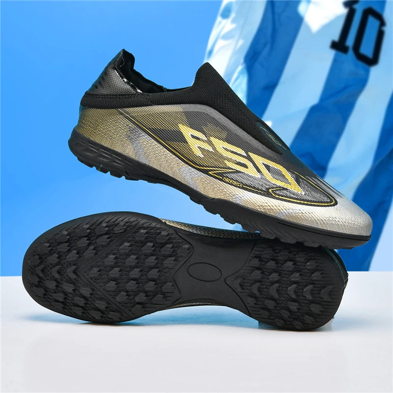 Nouvelles chaussures de football pour hommes, chaussures de sport d'extérieur, chaussures de soccer ultralégères, chaussures de futsal antidérapantes, de haute qualité, à cheville haute, respirantes, pour match