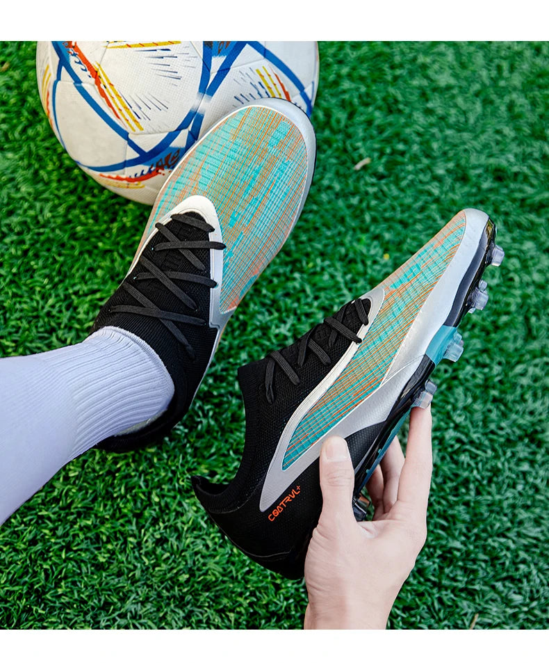 Men New TF Football Boots Sneakers Society Field Resistant Adult Breathable Male Soccer Shoes Training Top Quality Studded
