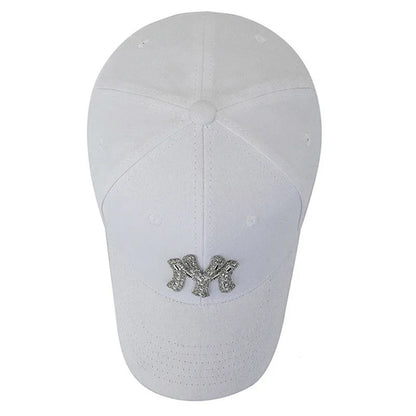 Boné com Brilhantes MY para Mulher, Primavera e Outono, Estilo Urbano Casual para Exterior, Pala Curva, Versátil e Elegante, com Proteção Solar