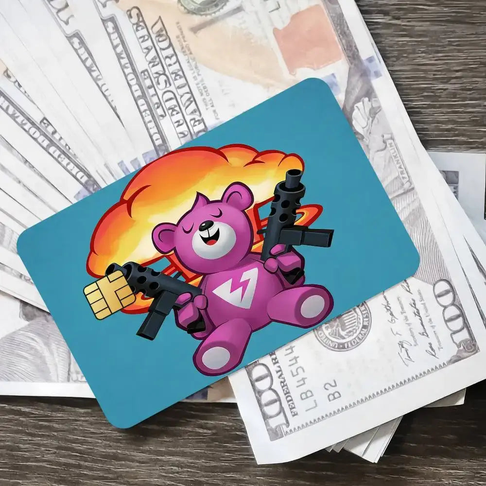 Cuddle Team Leader Fortnite Game Card Stickers for Bank Access Protective Waterproof Film Cover Sticker Surprise Gift