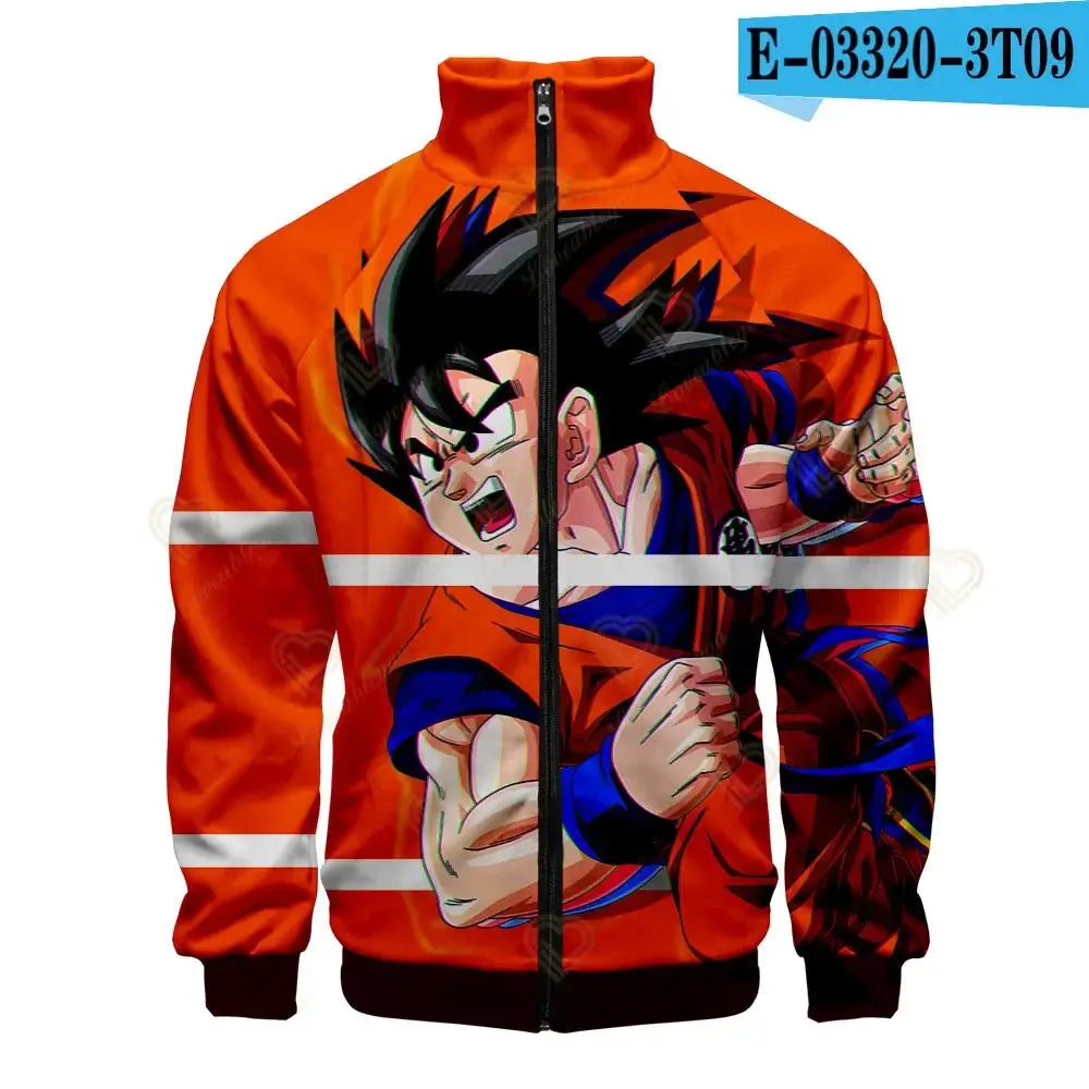 New Fashion Dragon Ball Print Stand Collar Zipper Hoodie Men Women Zipper Hoodies Jackets Long Sleeve Sport Hip Hop Sweatshirts, produit gaming premium Fraquane, produits de luxe, nouvelle génération, équipement gamer