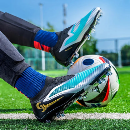 Nouveaux hommes bottes de Football adulte antidérapant Sport de plein air entraînement crampons chaussures de Football garçons longues pointes respirant Match confortable