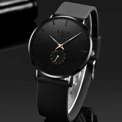 LIGE men’s watch – Sporty and trendy style, luxury brand, water-resistant, sleek and ultra-thin design, men’s quartz watch