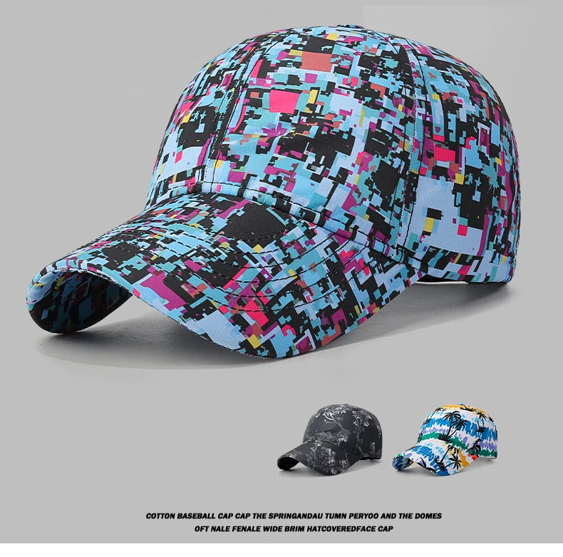 Letnia czapka z daszkiem z motywem graffiti, z podświetleniem, unisex, czapka chroniąca przed słońcem na świeżym powietrzu, modna czapka sportowa, czapka typu „duckbill” w stylu casual