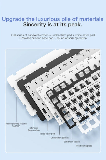 F75 Mechanische Tastatur FREEWOLF * AULA F75 Bluetooth-Tastatur mit drei Verbindungsmodi, speziell für Gaming und Büro entwickelt