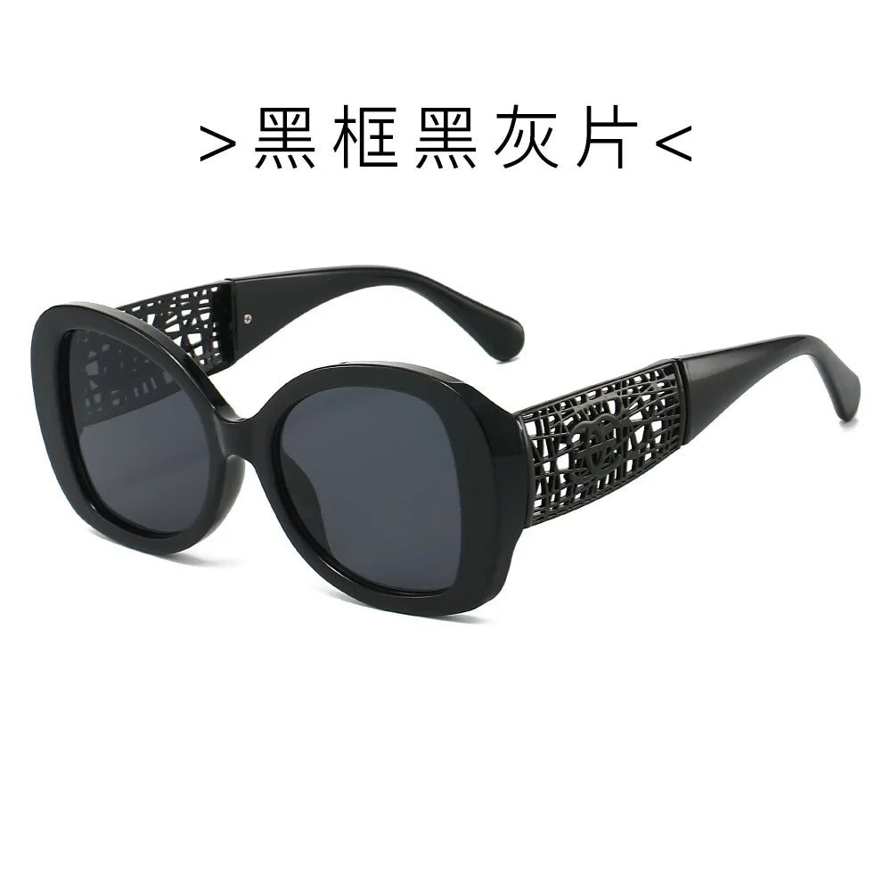 Hot Designer Fashion Women's Sunglasses Premium Retro Sunglasses Large Frame Metal Toad Glasses