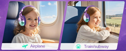 Gradient Kids Bluetooth Headphones Over Ear Girls Wireless Headphones With Mic Foldable Lightweight Headset For School Travel