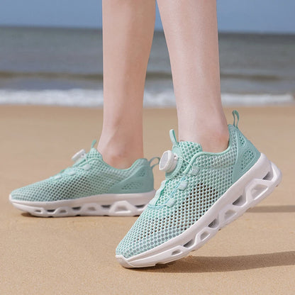 Unisex sneldrogende barefoot-waterschoenen voor watersporten in de buitenlucht, riviertrekking, wandelen langs beekjes, varen; lichtgewicht met draaibare gesp