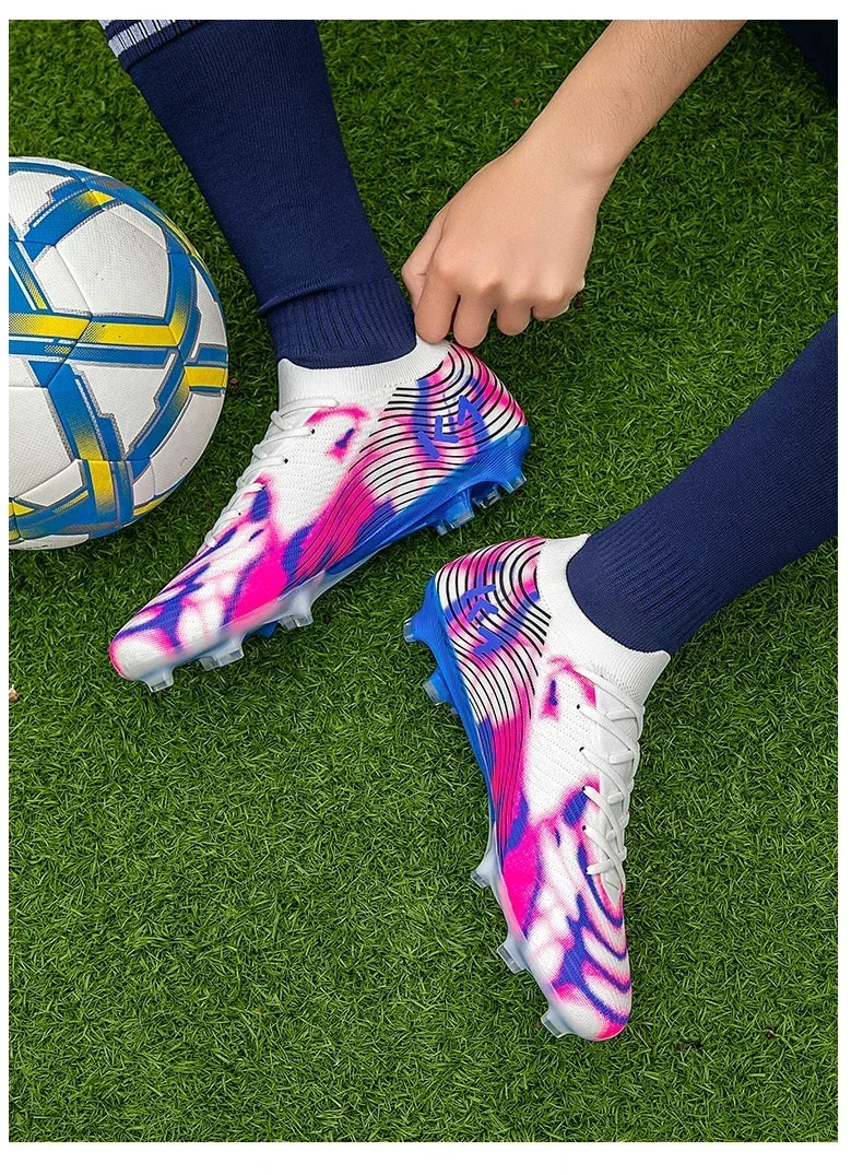 Nouvelles chaussures de football pour hommes, crampons antidérapants, chaussures de sport d'extérieur, chaussures de football ultralégères FG, crampons longs, baskets de match